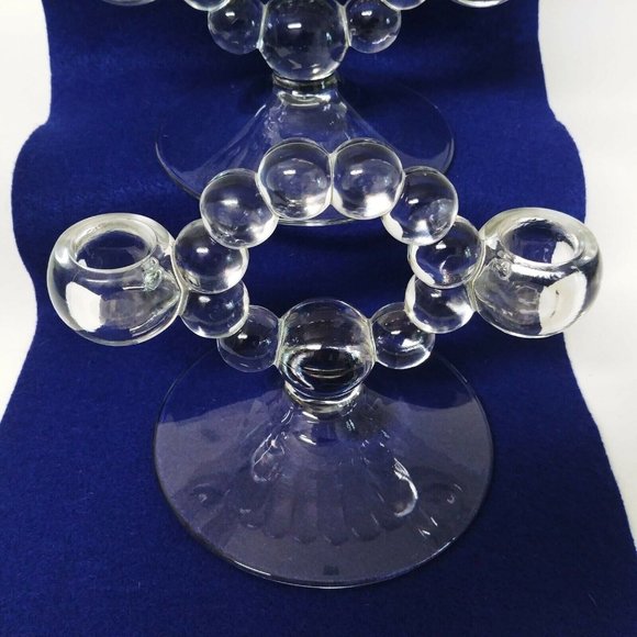 Candlewick Double Taper Candle Holder Imperial Glass 2pc set - Picture 10 of 12